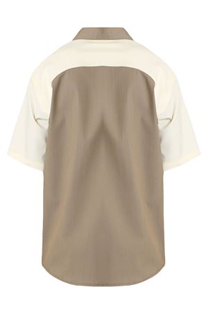 Two-tone beige and cream cotton blend shirt YES LONDON | XCM7186FANGOPANNA